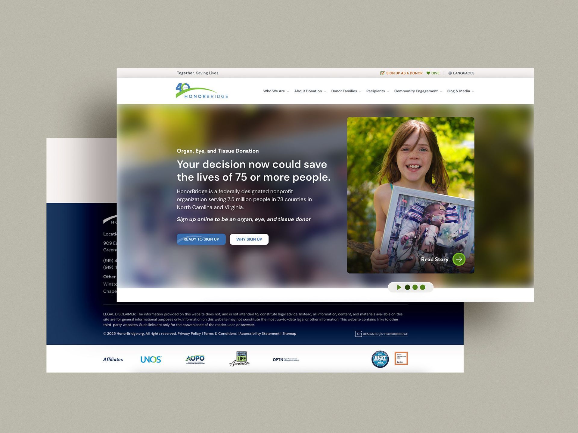 HonorBridge Case Study Website Design